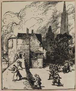 Beleiring av Maubeuge, 1914. av Auguste Louis Lepère
