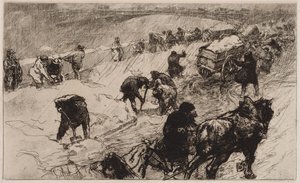 Snøballkamp: Flower Quay av Auguste Louis Lepère