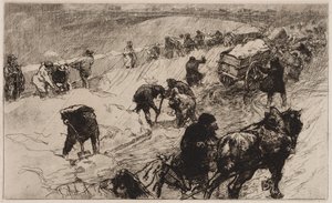 Snøballkamp: Quai aux Fleurs, 1890. av Auguste Louis Lepère