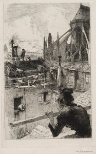 På hustakene nær Notre Dame av Auguste Louis Lepère
