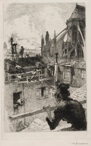 På takene nær Notre Dame, 1893. av Auguste Louis Lepère