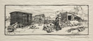 Vognhuset Le wagon-logement. av Auguste Louis Lepère