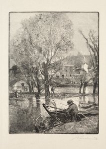 Et hjørne av Billancourt Island av Auguste Louis Lepère
