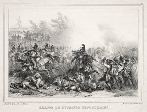 Album for 1833: Charge of Republican Hussars av Auguste Raffet