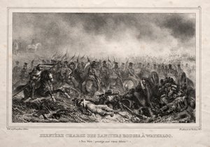 Siste anklage av Red Lancers ved Waterloo.