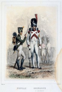 Grenader og elev av 3. regiment, 1859.