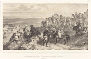 Araberne signaliserer tilnærmingen til den franske hæren av Auguste Raffet