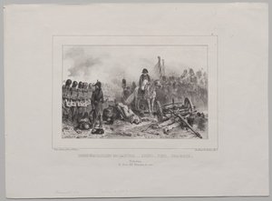 Litografisk album fra 1837: Halvbataljon på venstre side... Sikt!... Brann!... Last av Auguste Raffet