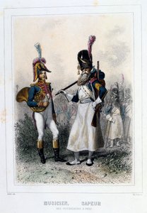 Musiker og sapper fra Grenadiers-à-Pied, 1859. av Auguste Raffet