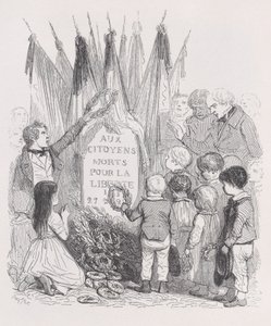 The Tombs of July fra The Complete Works of Béranger, 1836. av Auguste Raffet