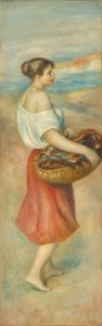 Jente med en kurv med fisk av Auguste Renoir