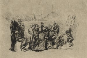 La Ronde, ca. 1883 (tørrpunkt) av Auguste Rodin