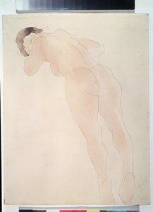 ""Nu"" (naken) Liggende naken kvinne. Akvarell av Auguste Rodin (1840-1917) 1900-1908 Pushkin-museet, Moskva av Auguste Rodin