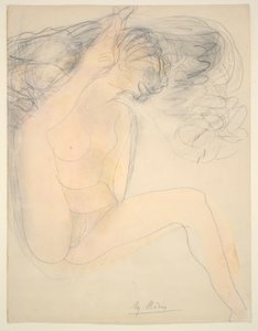 Naken - hæl på øret av Auguste Rodin