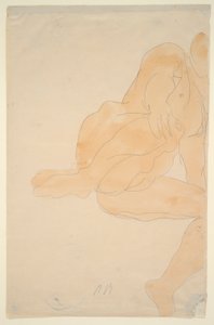 Sittende naken, hevet kne av Auguste Rodin