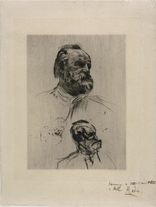 Portrett av Victor Hugo, trekvart visning av Auguste Rodin