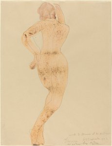 Bakfra av kvinnelig figur i aksjon av Auguste Rodin