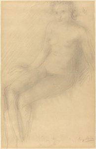 Sittende naken kvinne av Auguste Rodin