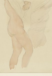 Studieark med to kvinner som tar av seg skjortene av Auguste Rodin