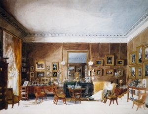 Stue til hertuginne av Berry på Tuileries, akvarell av Garnerey Auguste (1785-1824), Frankrike