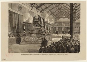 Siste æresbevisning til Giacomo Meyerbeer i Paris, på Northern Railway Station 6. mai 1864, ca 1864.