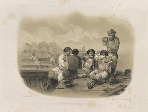 Byggere på en båt Fra: The Construction of the Saint Isaacs Cathedral, 1845