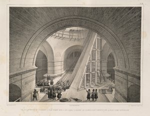 Innsiden av katedralen og en rampe Fra: The Construction of the Saint Isaacs Cathedral, 1845
