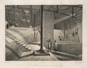 En del av buen og et metalltak Fra: The Construction of the Saint Isaacs Cathedral, 1845