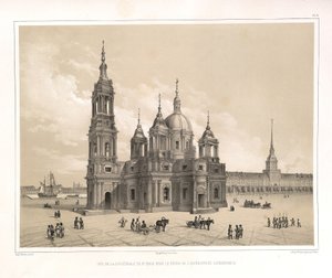 Utsikt over Saint Isaacs-katedralen på Katarina IIs tid Fra: Byggingen av Saint Isaacs-katedralen, 1845