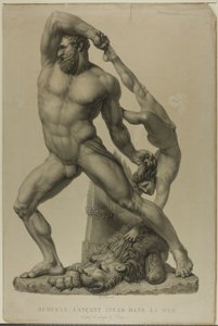 Hercules kaster Lichas i havet av Auguste de Valmont
