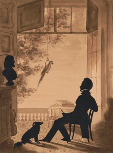 Silhuettprofil av kunstneren Charles Fenderich, 1841 (utklippspapir på sepiavask)
