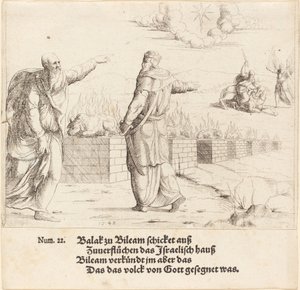 Balaks offer og Bileams profeti, 1548. av Augustin Hirschvogel