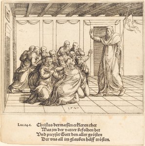 Kristus viser seg for apostlene, 1547. av Augustin Hirschvogel