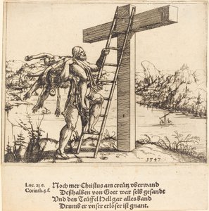 Kristus stiger opp på korset med synd, død og djevelen, 1547.