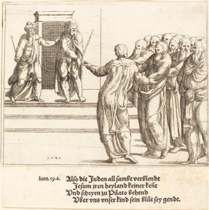 Ecce Homo, og jødene fornekter Kristus av Augustin Hirschvogel