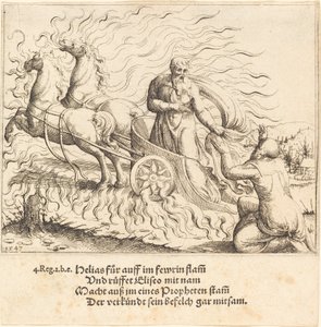 Elias er tatt opp til himmelen, 1547. av Augustin Hirschvogel