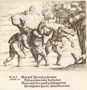 Jesaja aksepterer hån på grunn av sin tro, 1549. av Augustin Hirschvogel