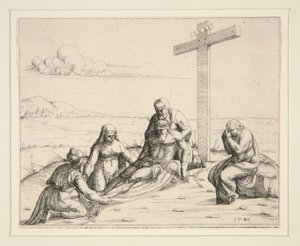 Josef og Nikodemus med Kristi legeme av Augustin Hirschvogel