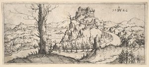 Landskap med høye steiner og festninger, 1546.
