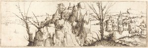 Landskap med en innsjø. av Augustin Hirschvogel