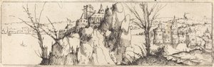 Landskap med en innsjø [topplate] av Augustin Hirschvogel