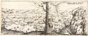 Landskap med omvendelsen av Saint Paul, 1545. av Augustin Hirschvogel