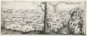 Landskap med konvertering av saulus, 1545. av Augustin Hirschvogel
