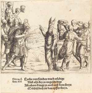Melkisedek med brød og vin, 1547. av Augustin Hirschvogel