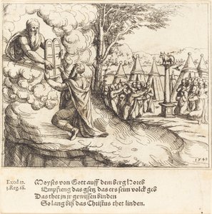 Moses mottar tavlene, 1548. av Augustin Hirschvogel