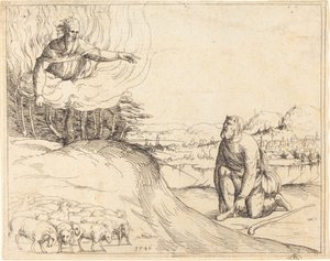 Moses og den brennende busken, 1548. av Augustin Hirschvogel