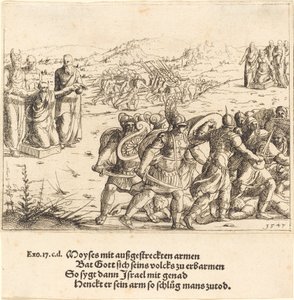 Moses med utstrakte armer, 1547. av Augustin Hirschvogel