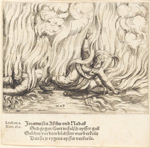 Nadab og Abihu, 1549. av Augustin Hirschvogel