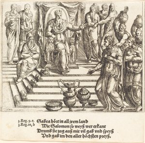 Dronningen av Sabas besøk til Salomo, 1548. av Augustin Hirschvogel