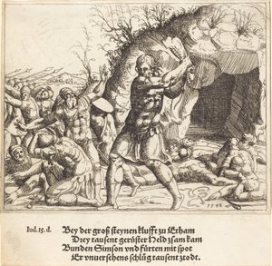 Samson dreper filistrene, 1548. av Augustin Hirschvogel